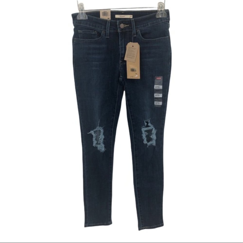 SOLD! NEW Levi's 711 Skinny Distressed Skinny Jean 27/28 - Picture 5 of 10